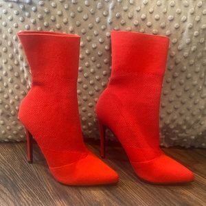 Steve Madden Red Stiletto Pull On Boots Booties 8